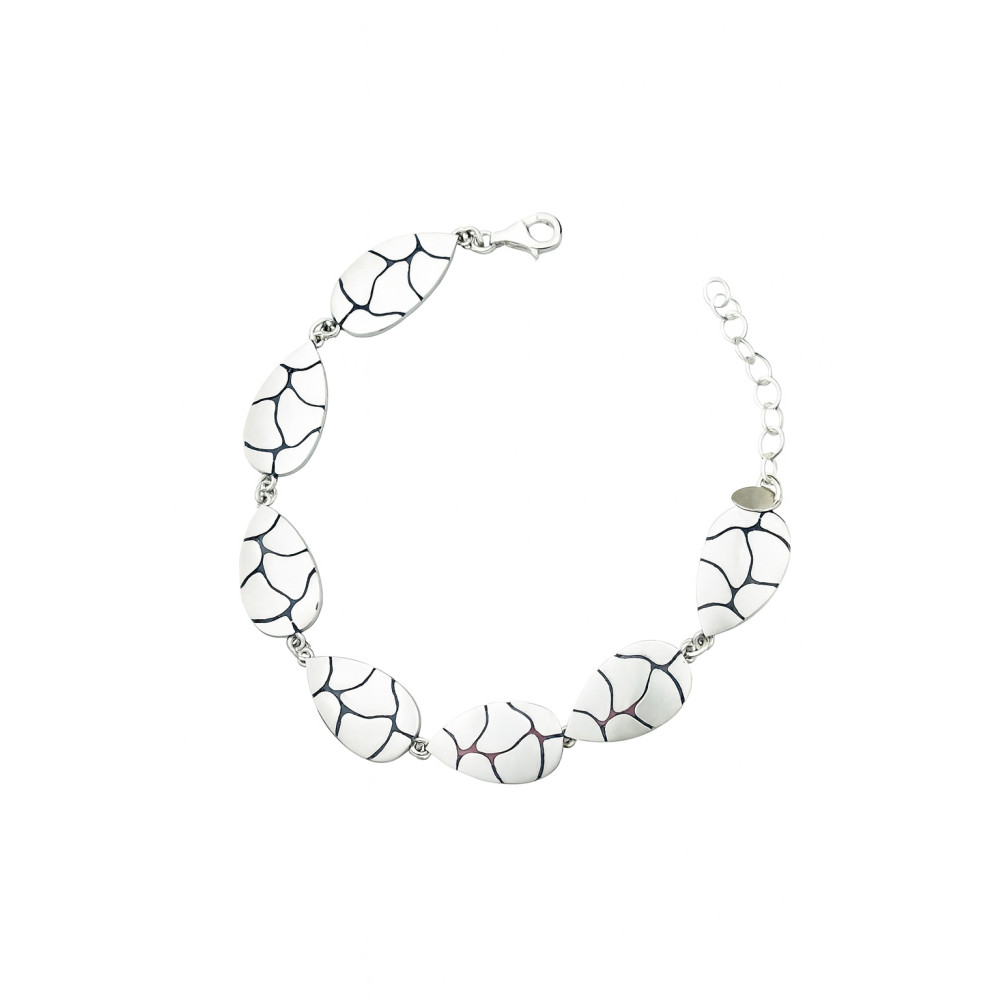 Srebrna elegancka bransoletka marmurek