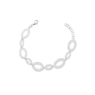 Silber Armband filigran modular - ovale, gewellte Elemente 925