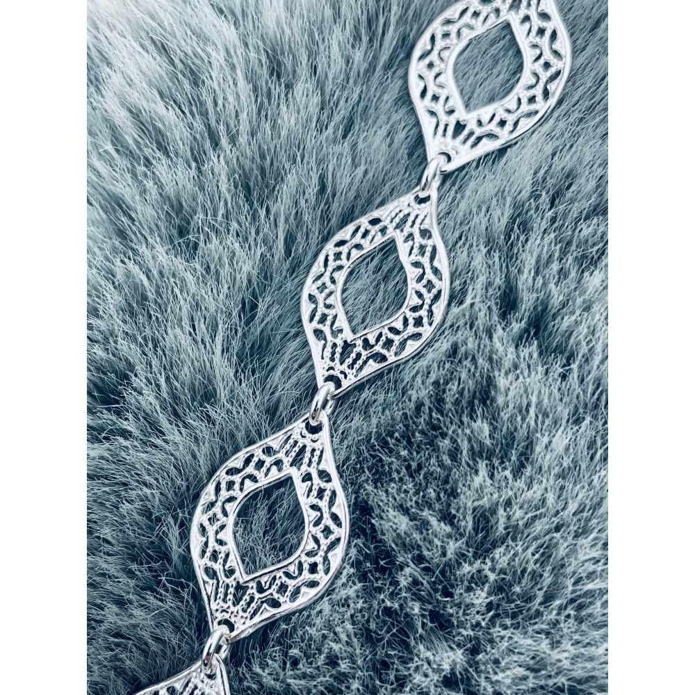 Silberarmband 925 filigran - ovale Durchbruch-Elemente