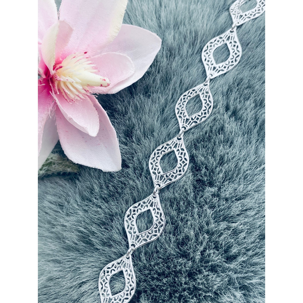 Silberarmband 925 filigran - ovale Durchbruch-Elemente