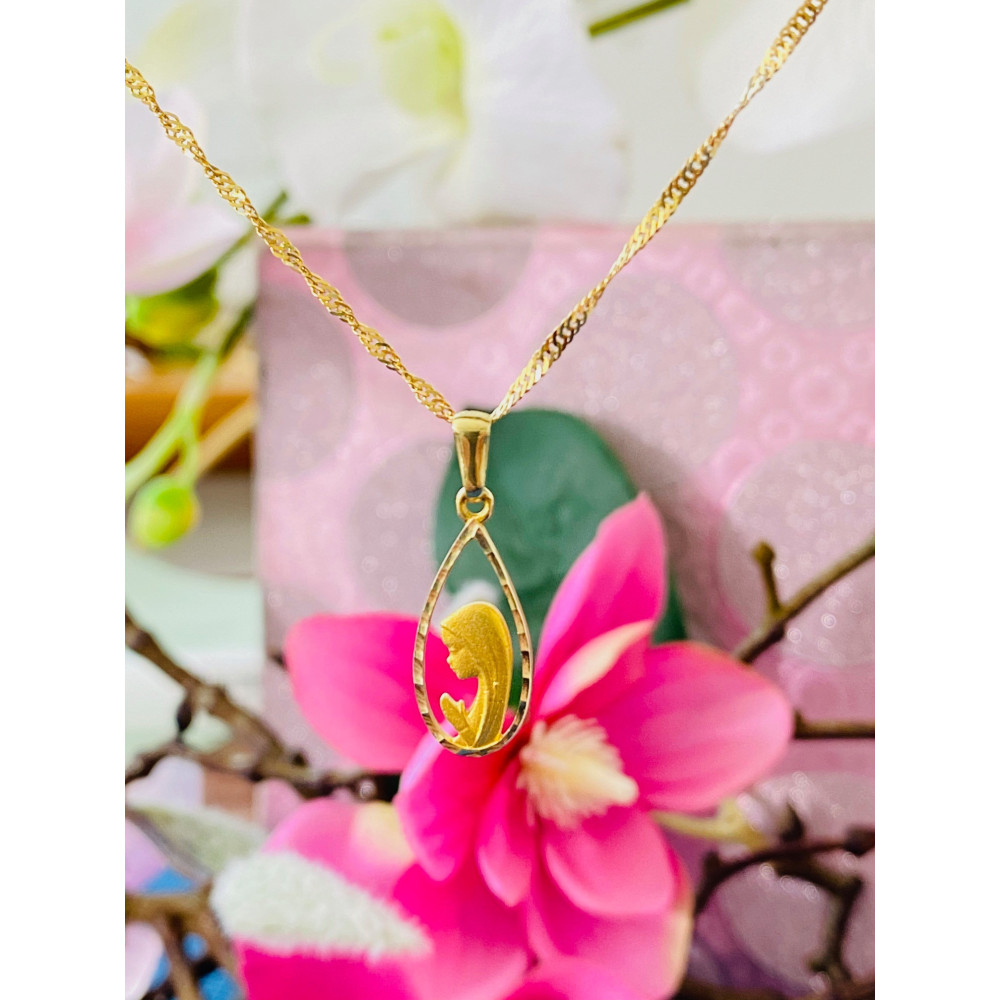 Złoty Medalik Zawieszka Matka Boska Fatimska