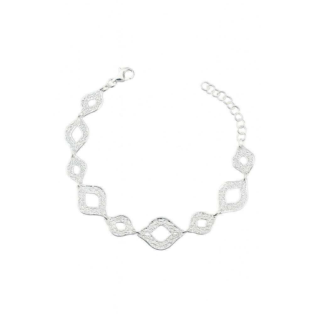 Silberarmband 925 filigran - ovale Durchbruch-Elemente
