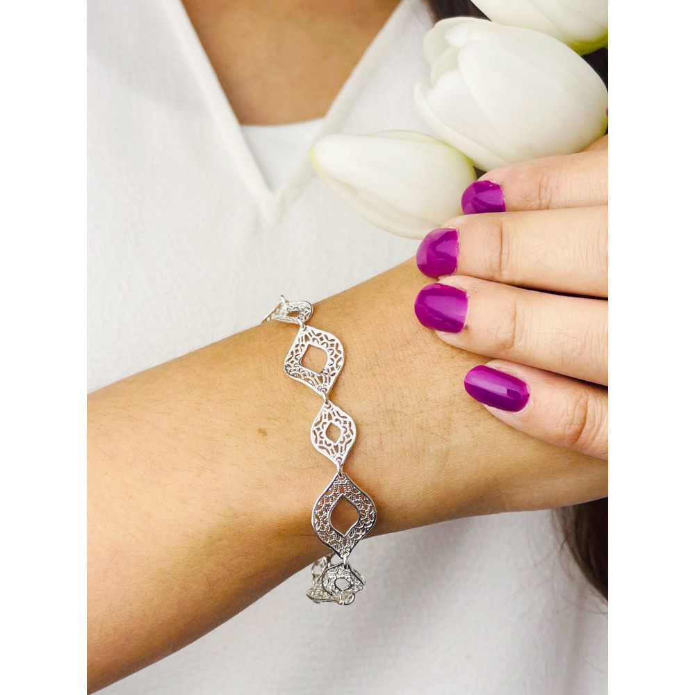 Złota bransoletka celebrytka serce nieskończoność