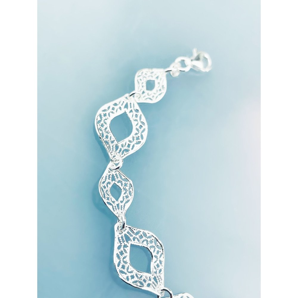 Silberarmband 925 filigran - ovale Durchbruch-Elemente