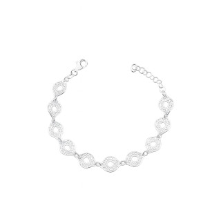 Kopie von Silberarmband 925 filigran - ovale Durchbruch-Elemente