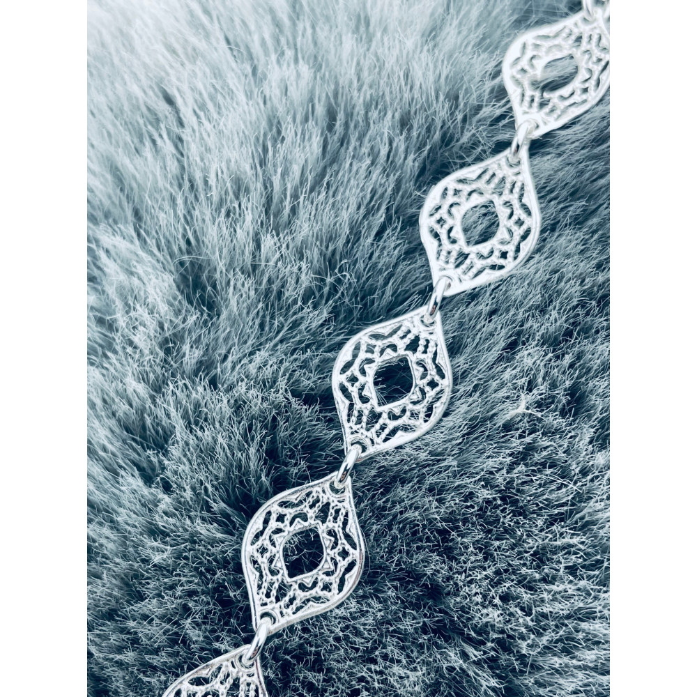 Kopie von Silberarmband 925 filigran - ovale Durchbruch-Elemente