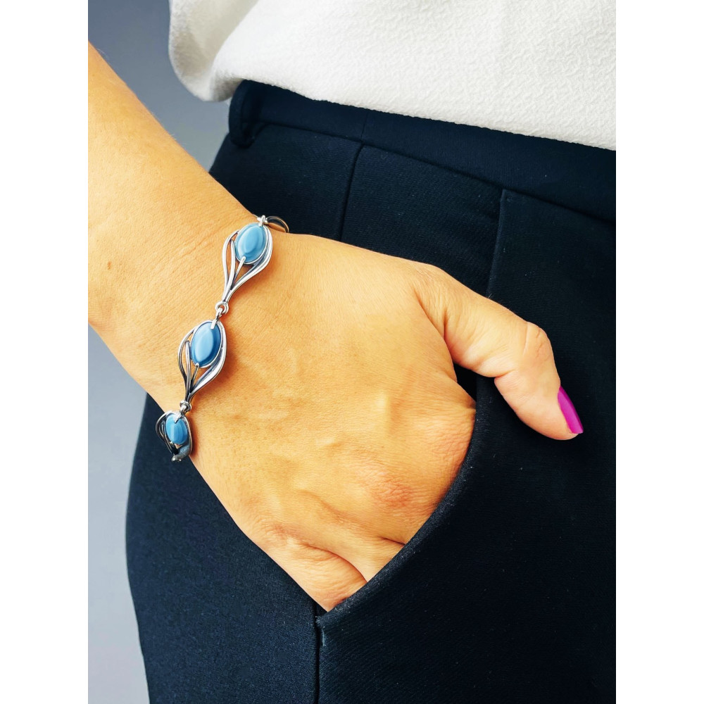 Silberarmband 925 mit Achat - elegantes Damen Armband im Designer-Look