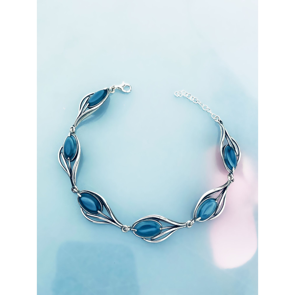 Silberarmband 925 mit Achat - elegantes Damen Armband im Designer-Look