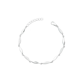 Silberarmband 925 Damen mit Zirkonia Blattdesign verstellbar