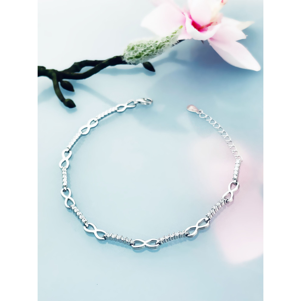 Złota bransoletka celebrytka serce nieskończoność