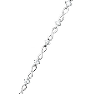 Silberarmband 925 für Frauen mit Zirkonia in Form eines Unendlichkeitssymbols