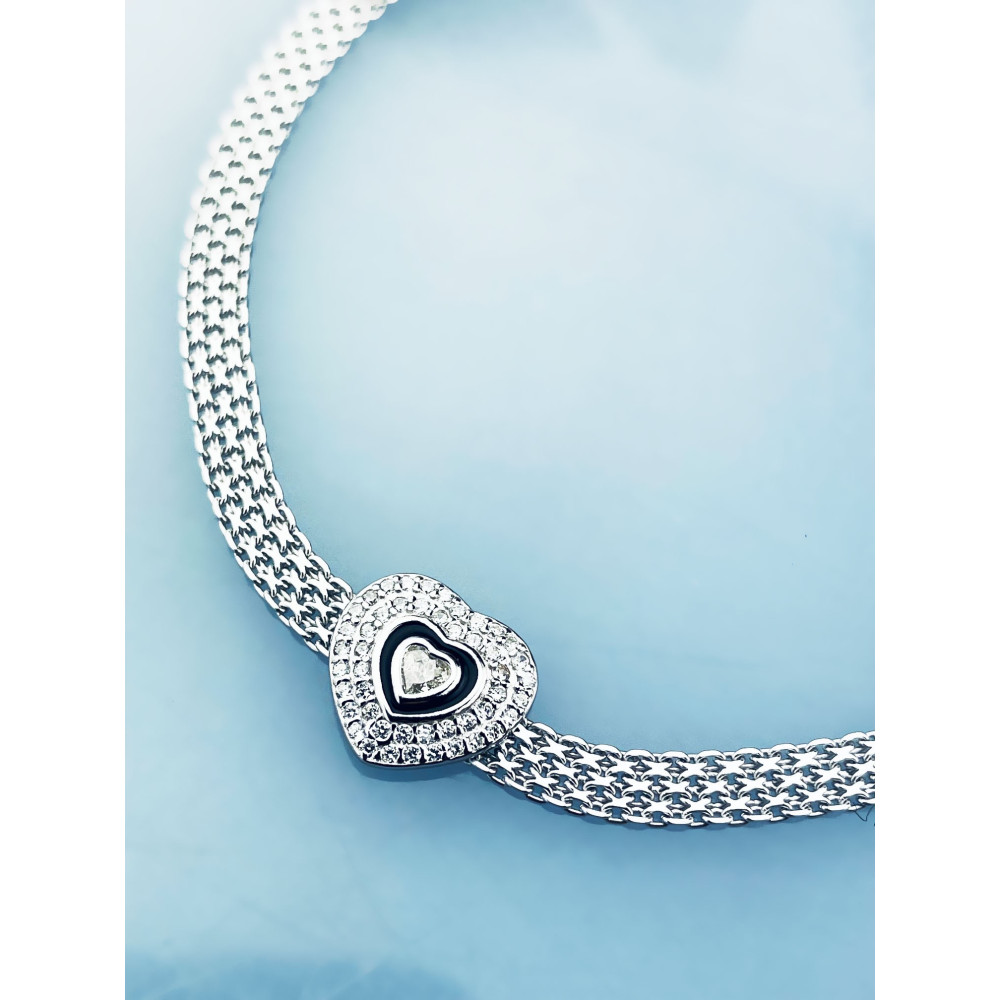 Silberarmband 925 mit Herz aus Zirkonia