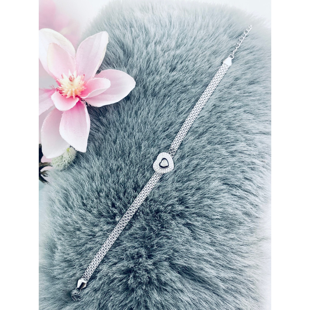 Silberarmband 925 mit Herz aus Zirkonia