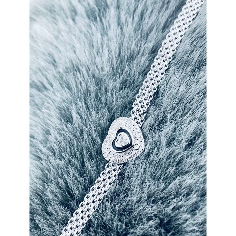 Silberarmband 925 mit Herz aus Zirkonia