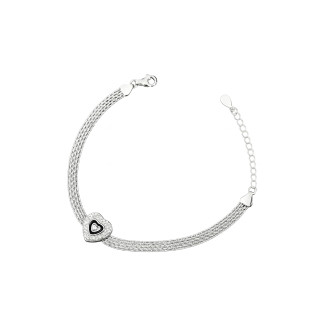 Silberarmband 925 mit Herz aus Zirkonia