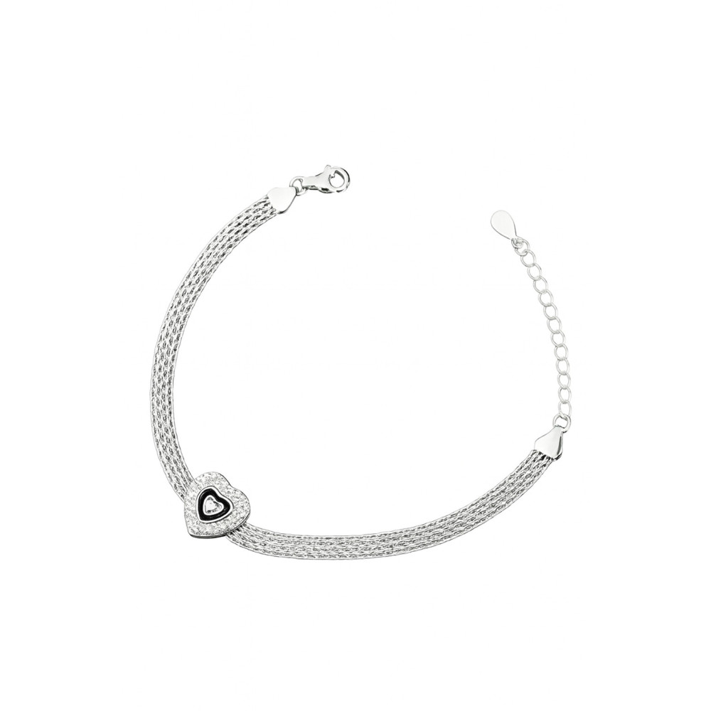 Silberarmband 925 mit Herz aus Zirkonia