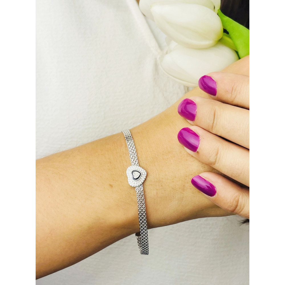 Złota bransoletka celebrytka serce nieskończoność