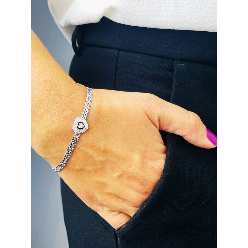 Silberarmband 925 mit Herz aus Zirkonia