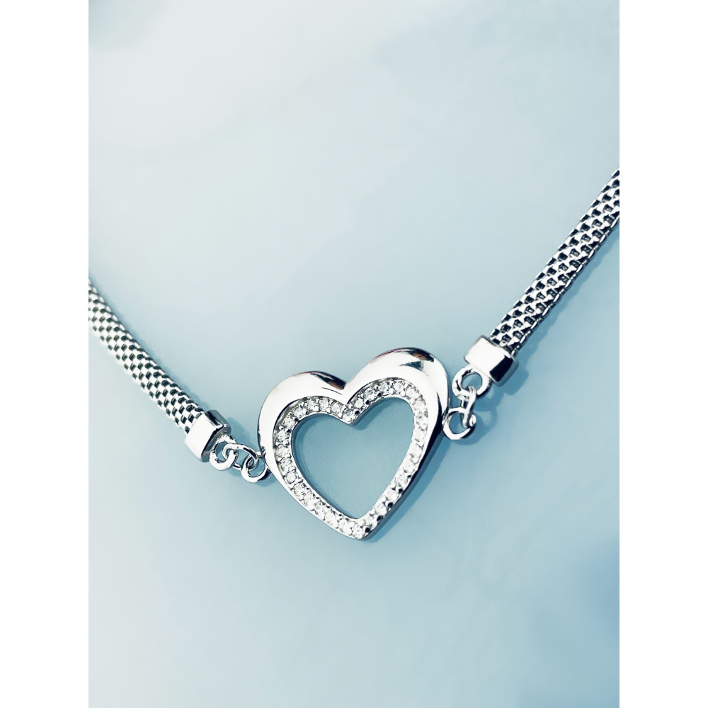 Silberarmband 925 mit Herz aus Zirkonia