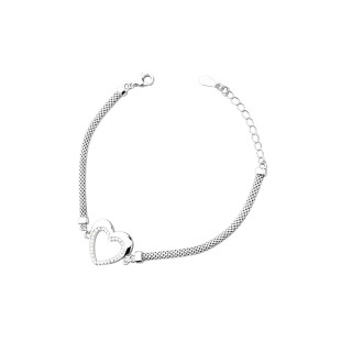 Silberarmband 925 mit Herz aus Zirkonia