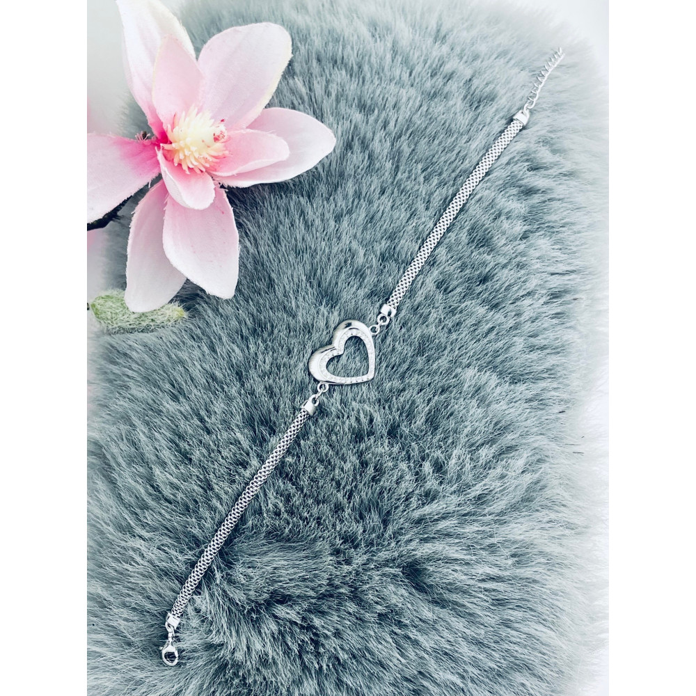 Silberarmband 925 mit Herz aus Zirkonia