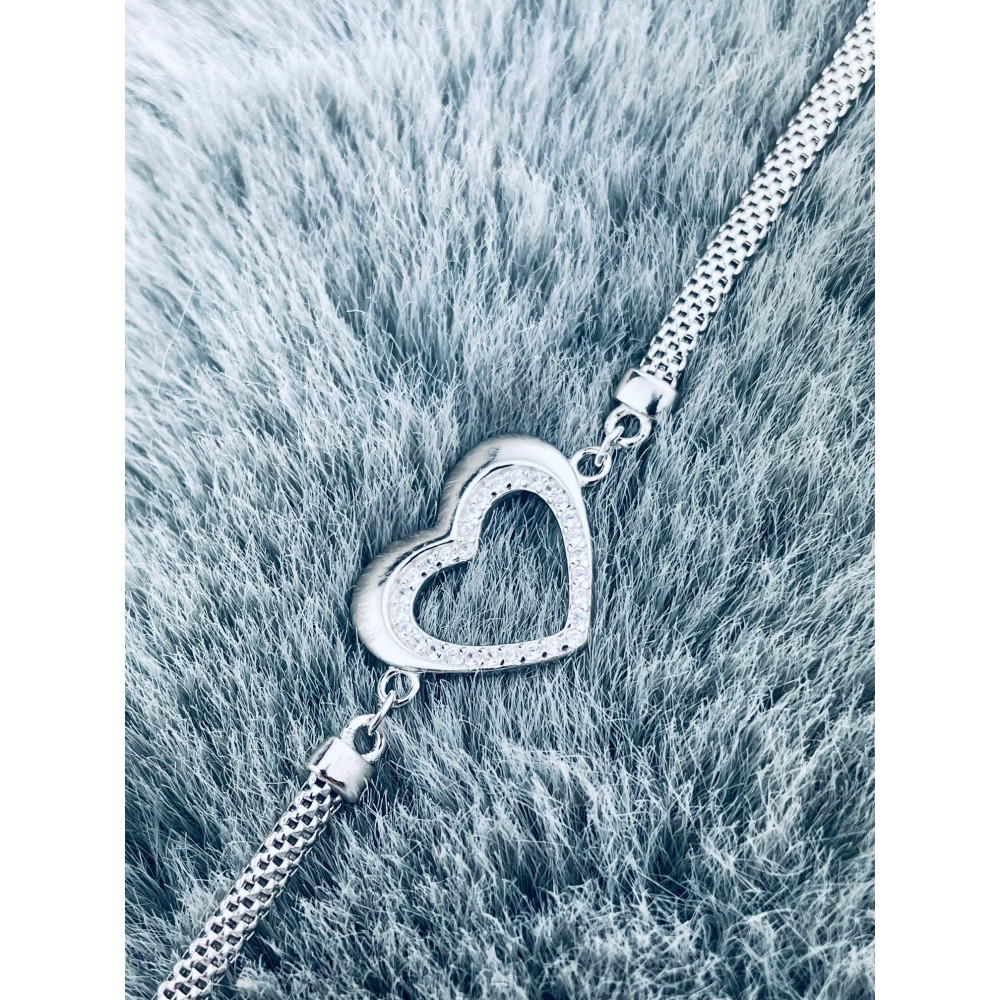 Silberarmband 925 mit Herz aus Zirkonia