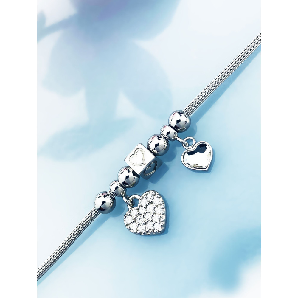 Silberarmband 925 mit Herz aus Zirkonia