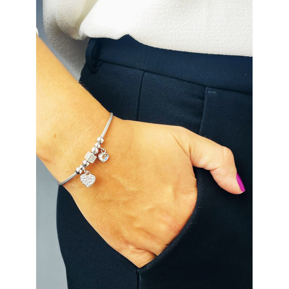 Silberarmband 925 mit Herz aus Zirkonia