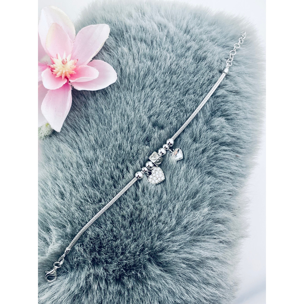 Silberarmband 925 mit Herz aus Zirkonia