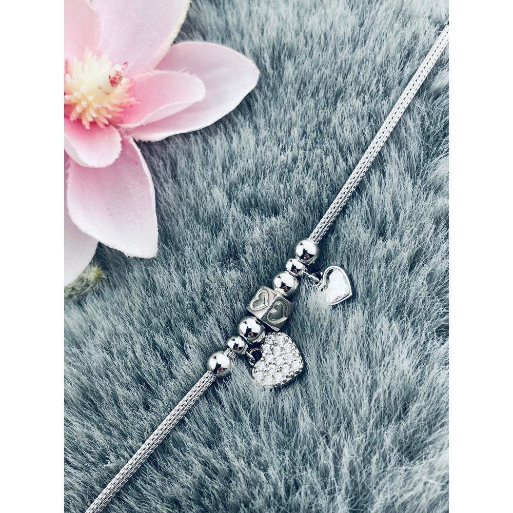 Silberarmband 925 mit Herz aus Zirkonia