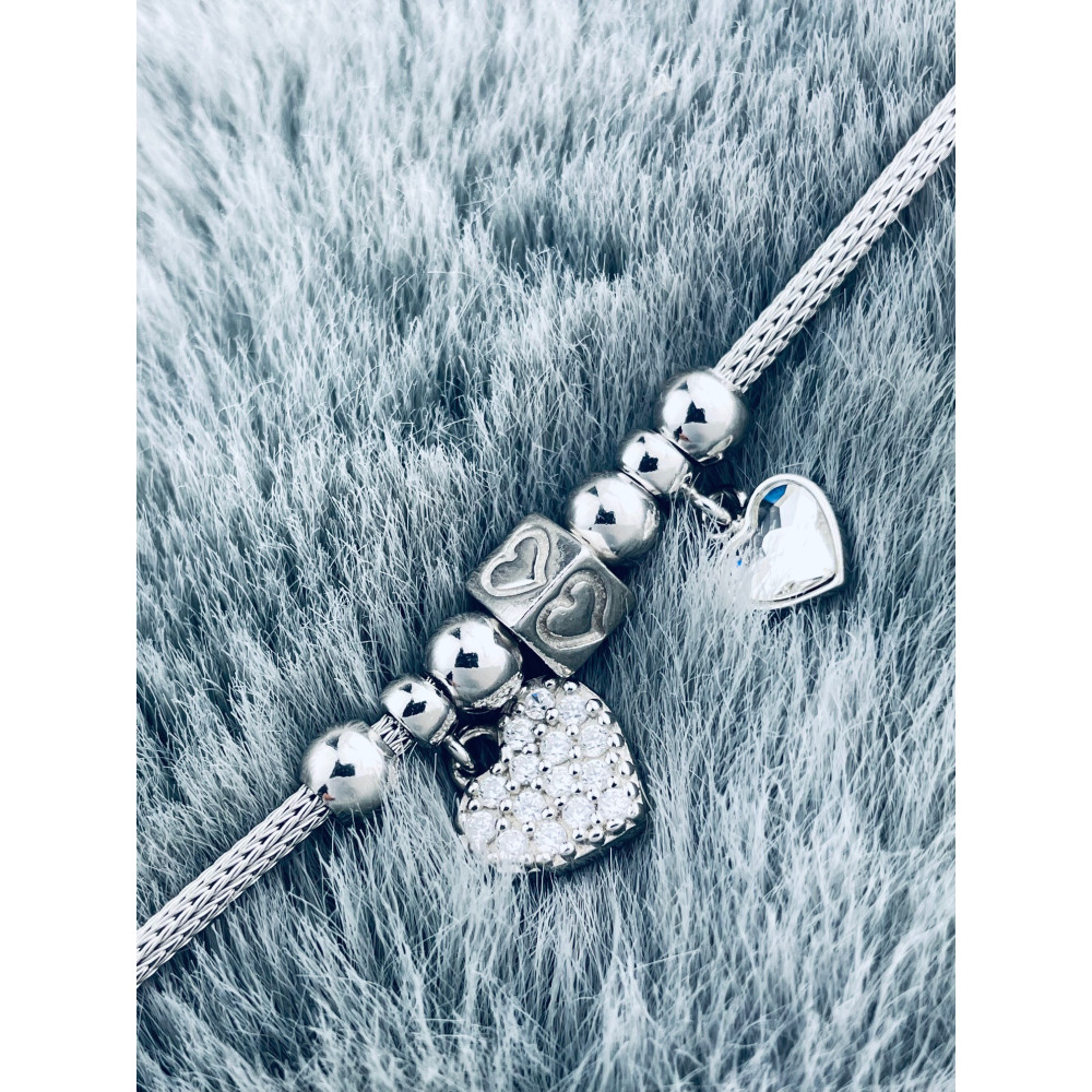 Silberarmband 925 mit Herz aus Zirkonia