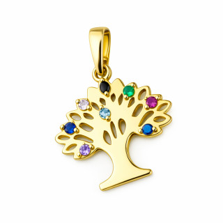 Anhänger Baum Gelbgold mit Zirkonia Goldanhänger 585er 14KT