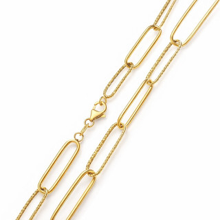 Złoty naszyjnik szeroki ankier frezowany