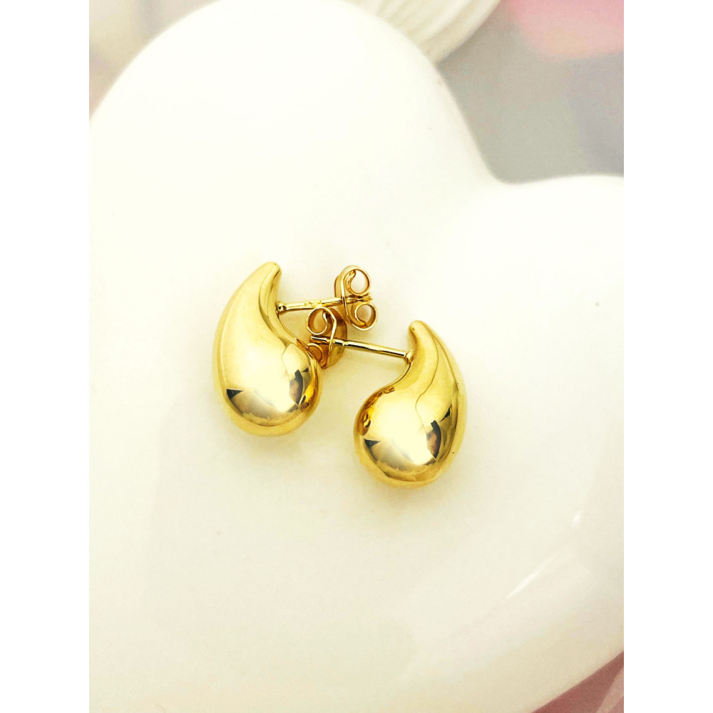 Träne Gold Ohrringe Ohrhänger Ohrstecker Ohrschmuck Paar Gelbgold 585er 14KT