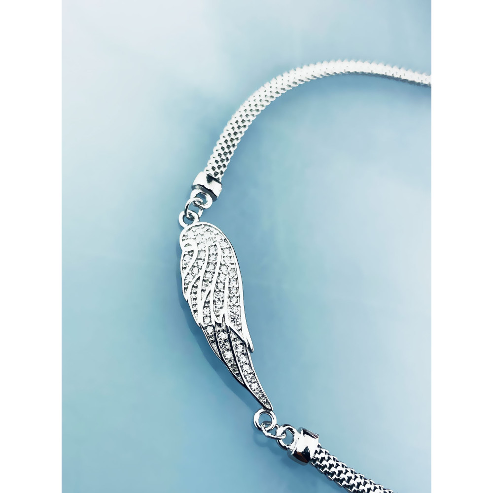 Silberarmband 925 mit Flügel mit Zirkonia