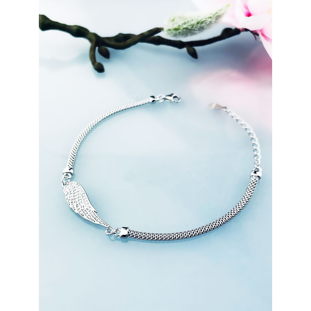 Silberarmband 925 mit Flügel mit Zirkonia