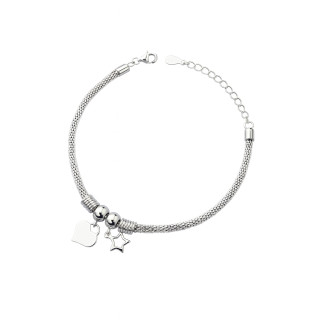 Silberarmband 925 mit Herz und Stern