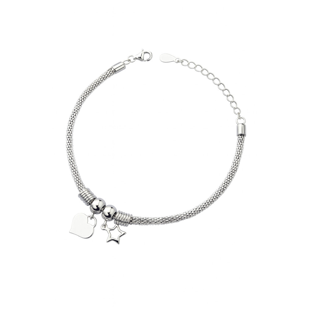 Silberarmband 925 mit Herz und Stern