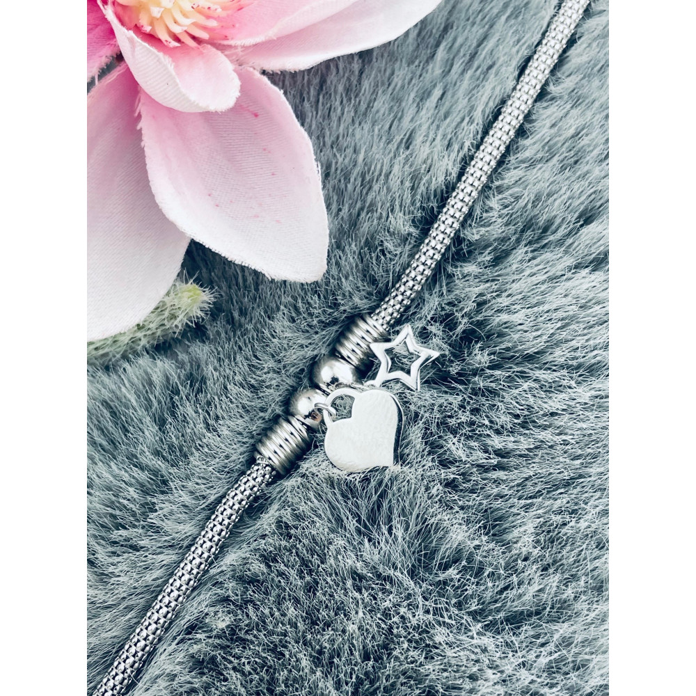 Silberarmband 925 mit Herz und Stern