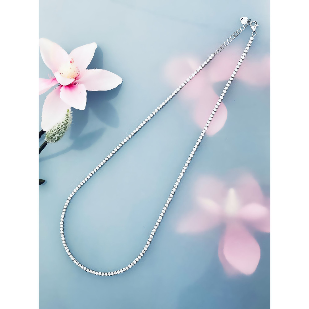 925 Silber Halskette mit Zirkonia