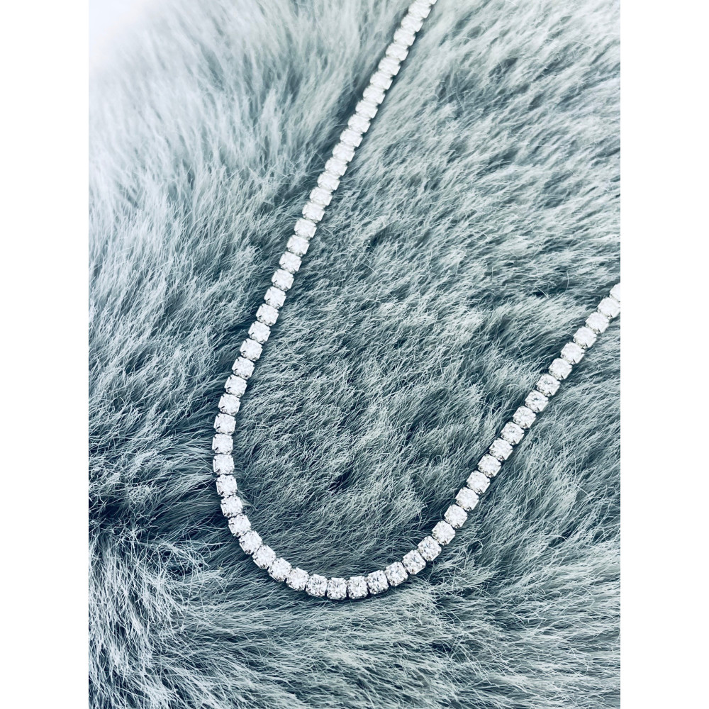 925 Silber Halskette mit Zirkonia