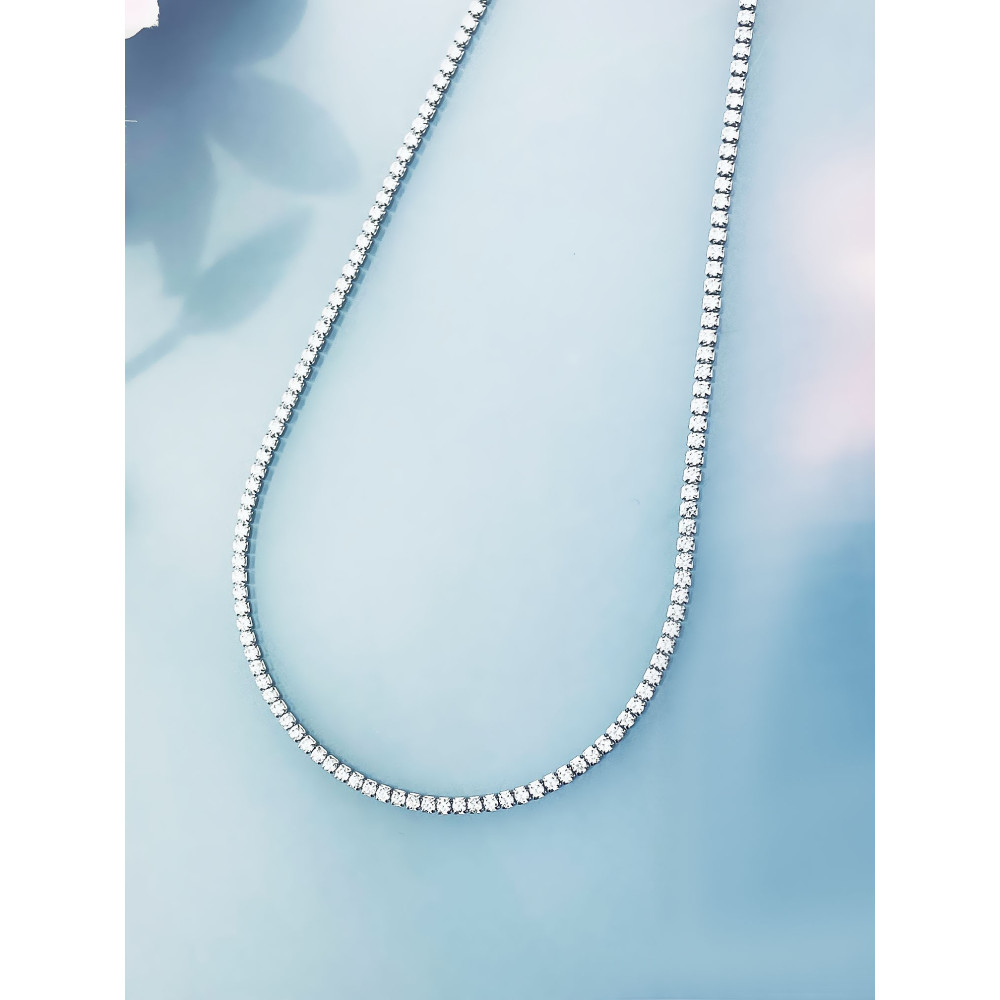 925 Silber Halskette mit Zirkonia