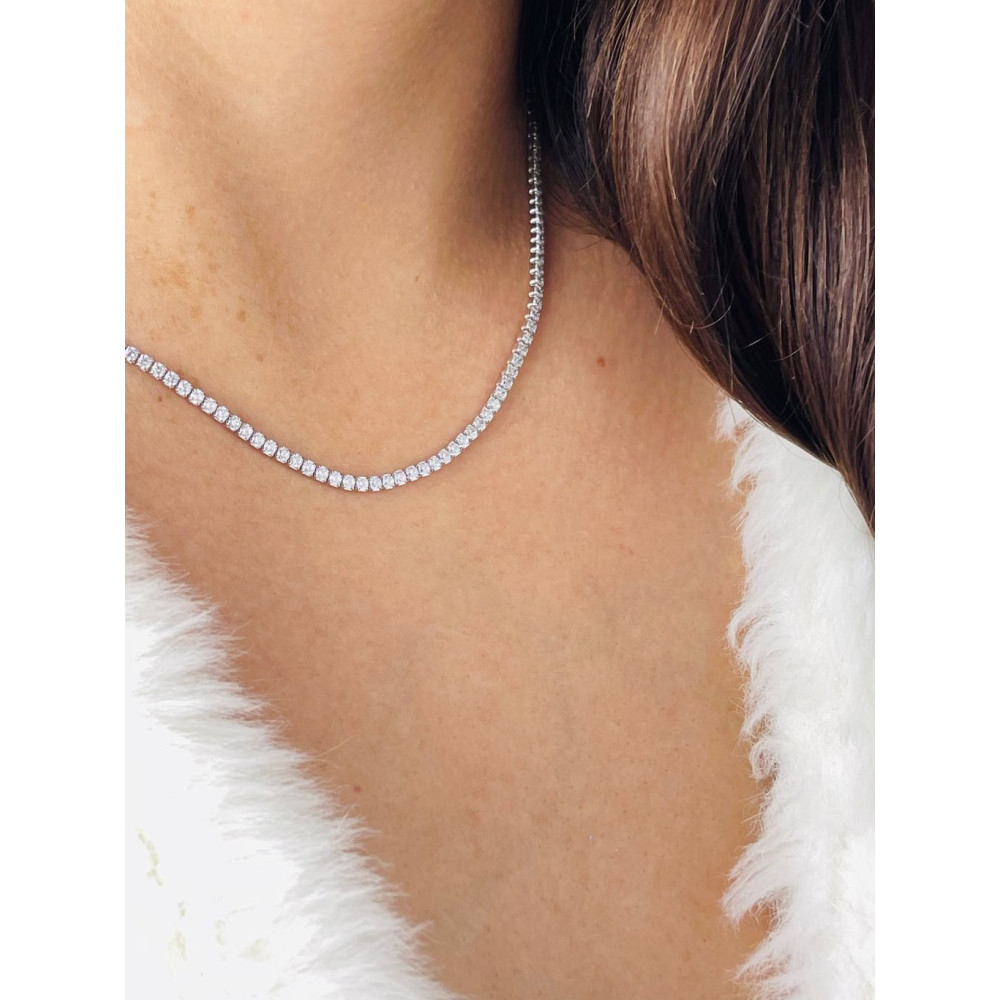 925 Silber Halskette mit Zirkonia