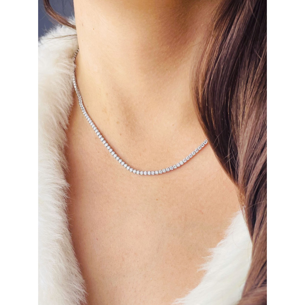 925 Silber Halskette mit Zirkonia