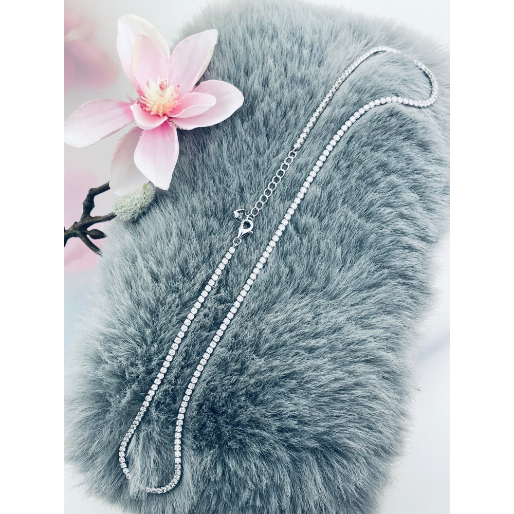 925 Silber Halskette mit Zirkonia