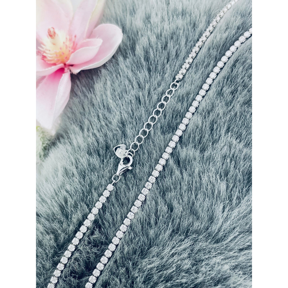 925 Silber Halskette mit Zirkonia