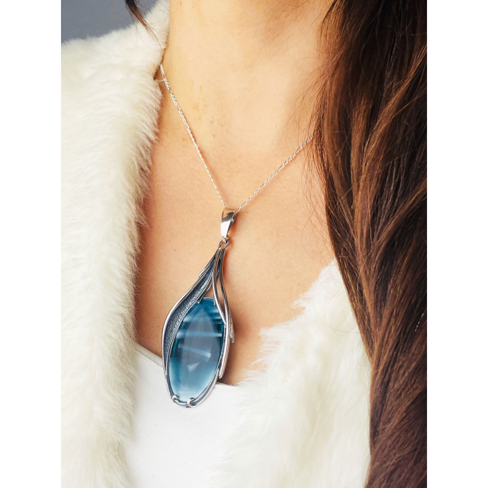 Oval 925 Silber Damen Medaillon Anhänger mit Agat