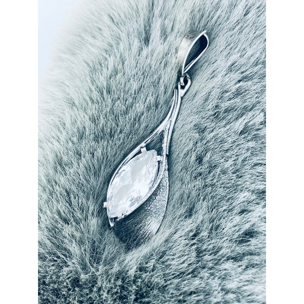 Oval 925 Silber Damen Medaillon Anhänger mit Zirkonia