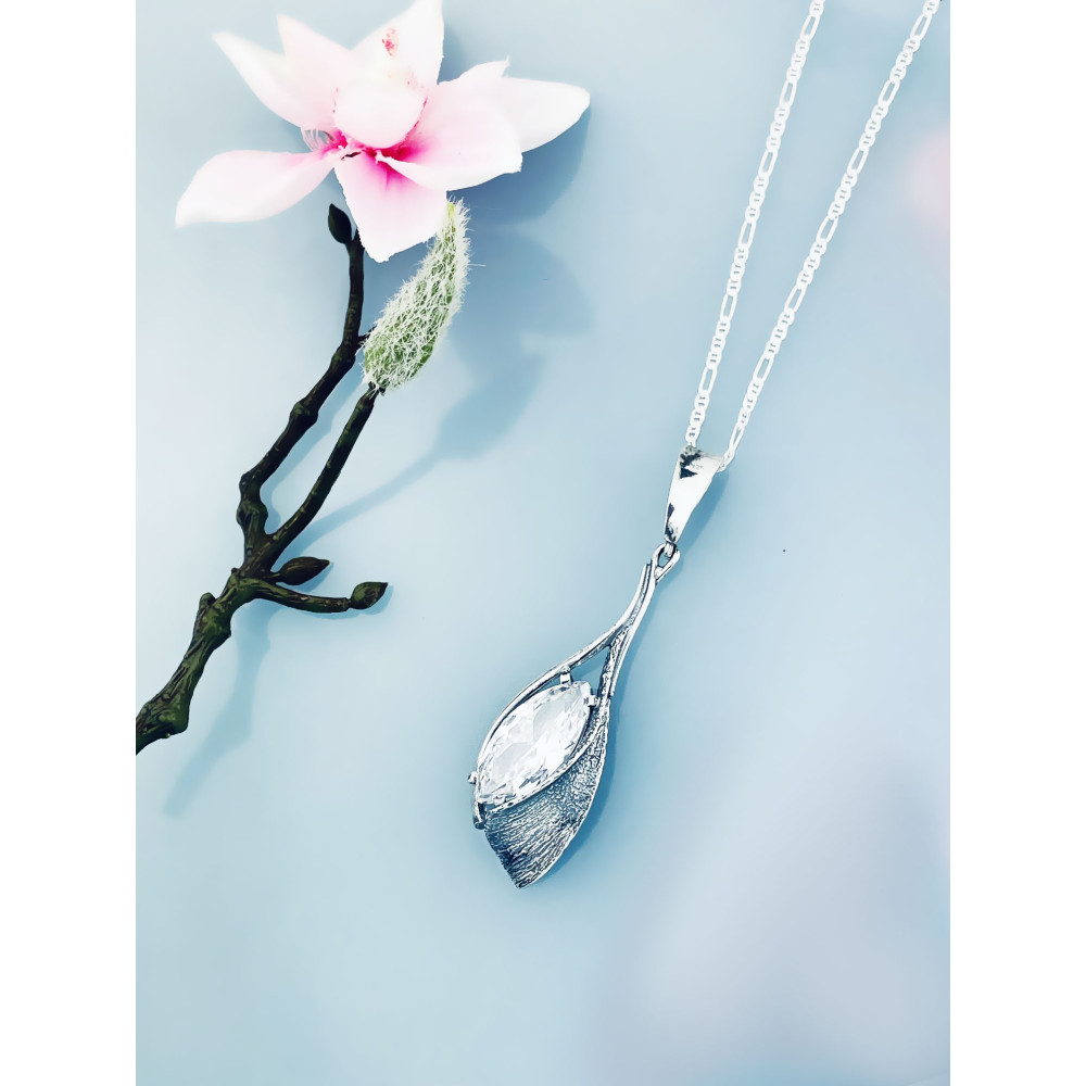 Oval 925 Silber Damen Medaillon Anhänger mit Zirkonia