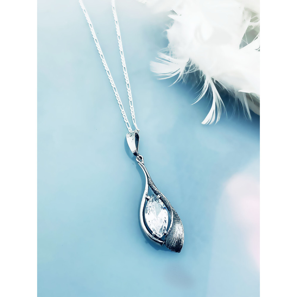 Oval 925 Silber Damen Medaillon Anhänger mit Zirkonia